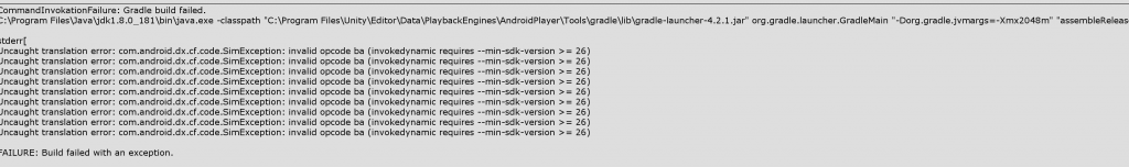 《Unity3D build android apk的多个错误》
